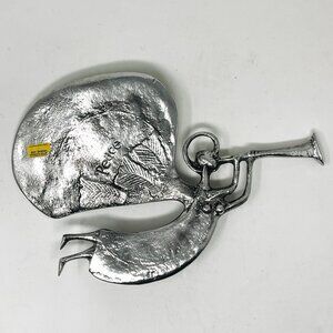 Don Drumm 13" Cast Aluminum Angel Sculpture Peace Angel w/ Trumpet Abstract Art